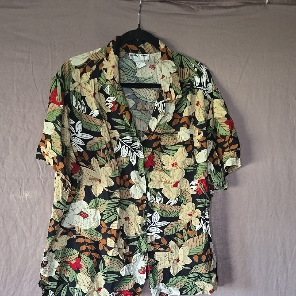 Tommy Bahama Green Floral Casual Shirt